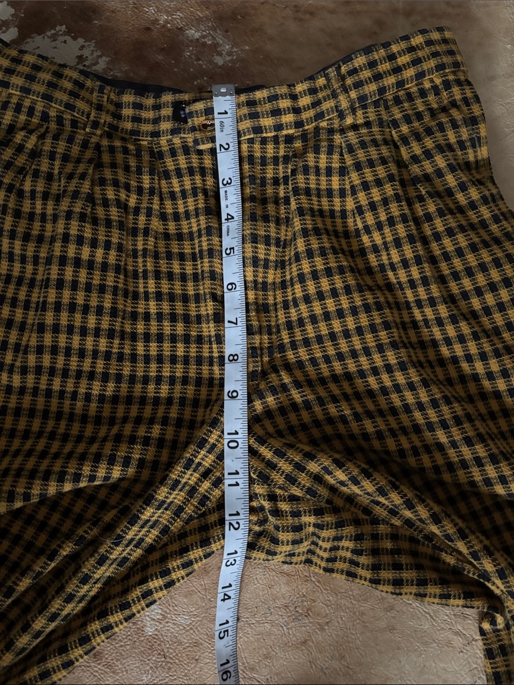 Vintage Yellow and Black Check Cotton Bottoms with flaws. - Picture 16 of 16